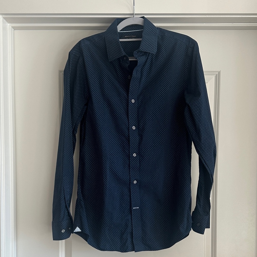 Men's Navy Blue Dress Shirt
